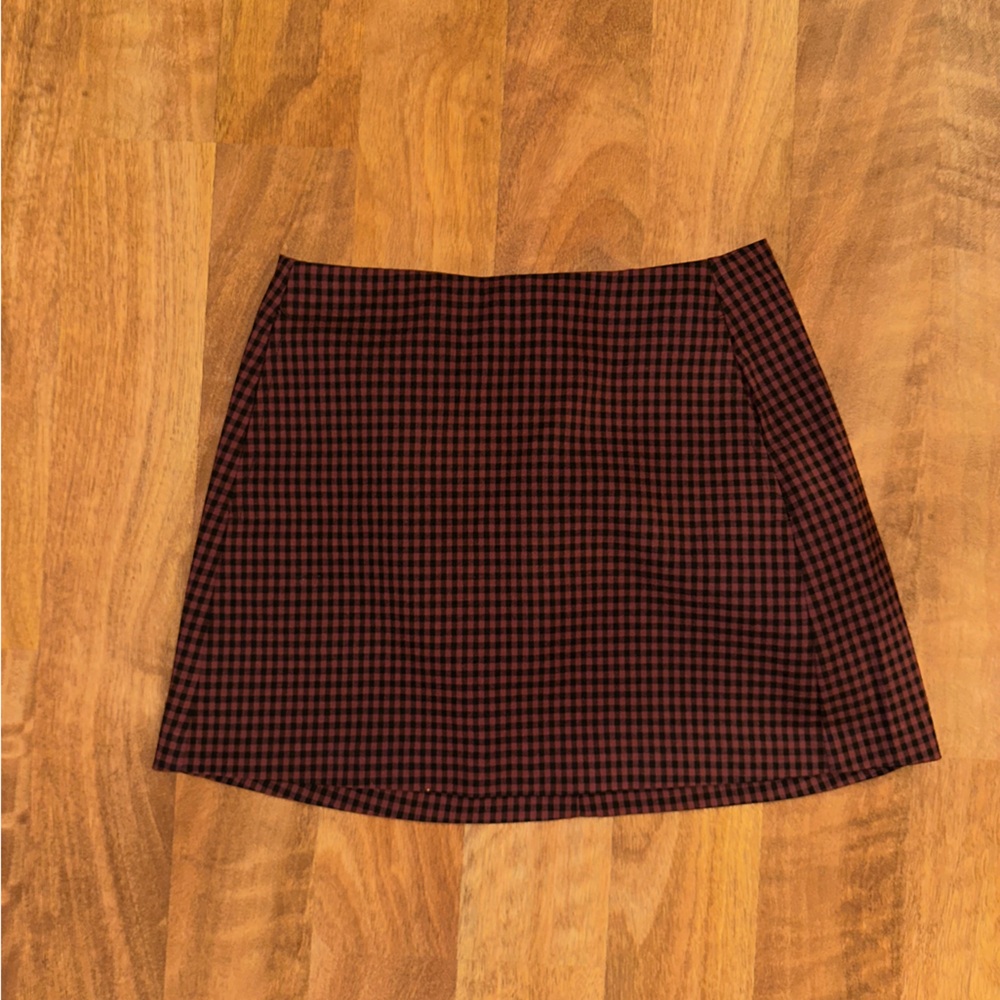 Urban Outfitters Black and Red Checkered Mini Skirt